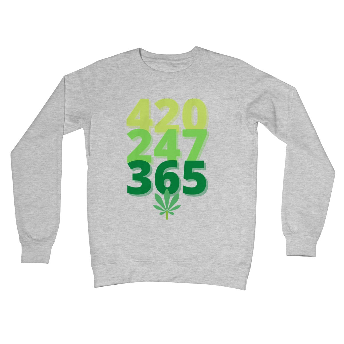 420 247 365 Jumper - Heather Grey - Funny Jumper