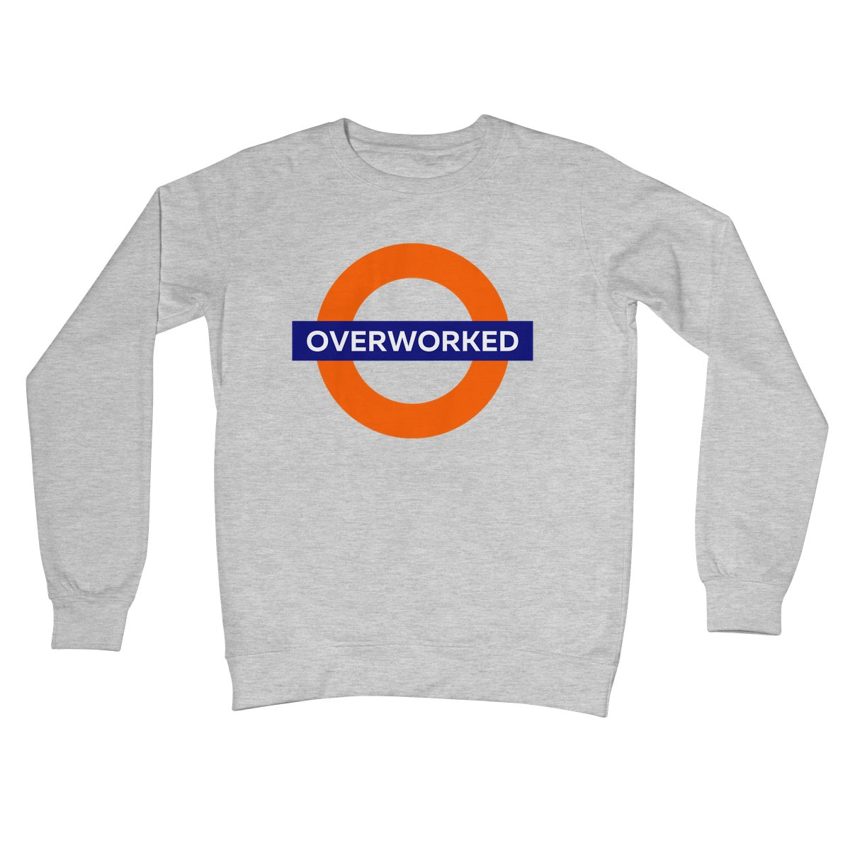 Overworked Jumper - Heather Grey - Funny Jumper