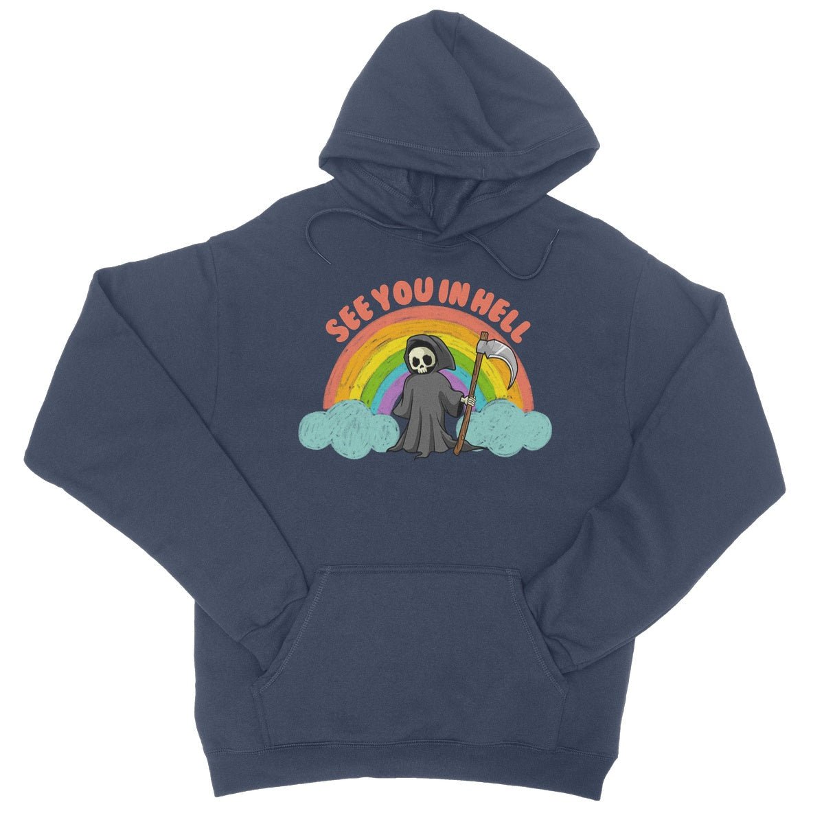 See You In Hell Hoodie - Oxford Navy - Funny Hoodie