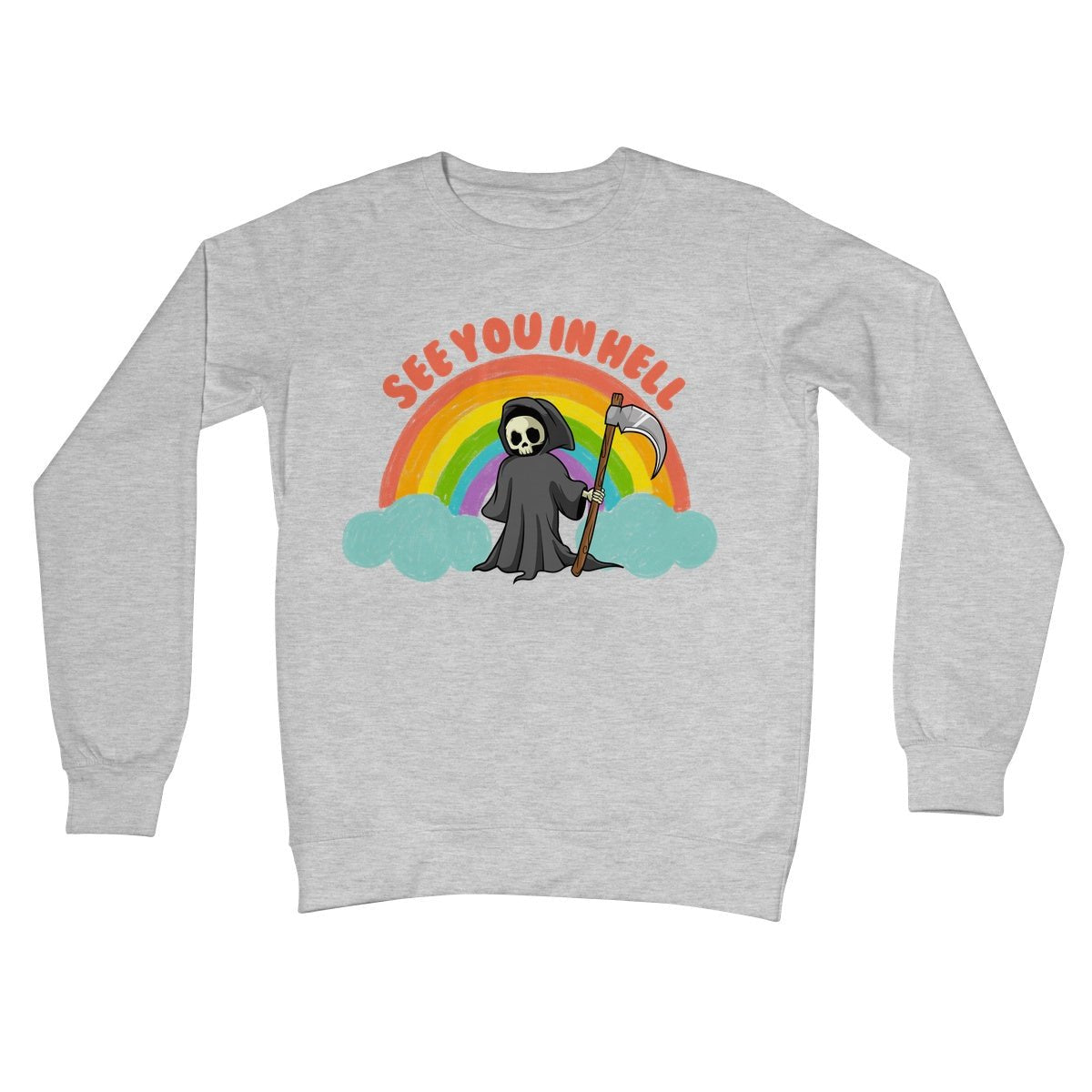 See You In Hell Jumper - Heather Grey - Funny Jumper