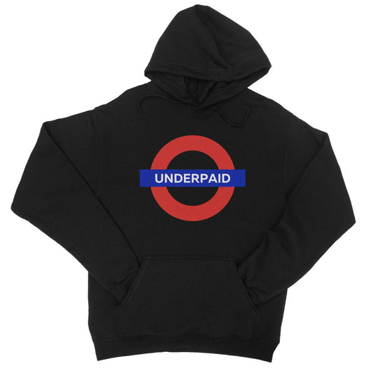 Underpaid Hoodie - Jet Black - Funny Hoodie