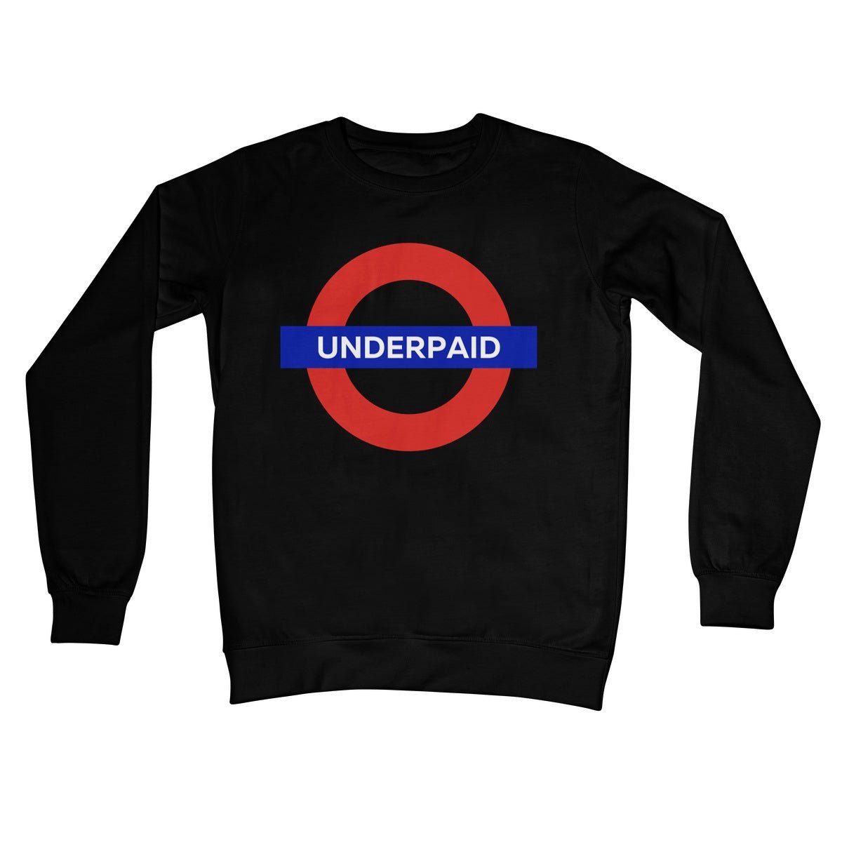 Underpaid Jumper - Jet Black - Funny Jumper