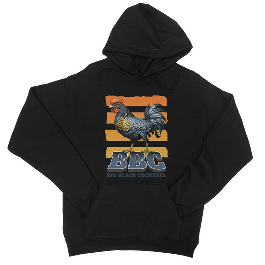 Big Black Cockerel Hoodie - Jet Black - Funny Hoodie
