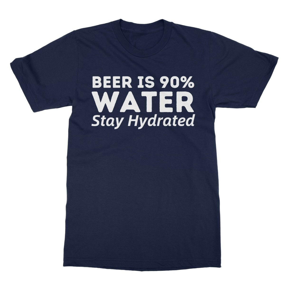 Beer is 90% Water T-Shirt - Navy - Funny T-Shirt