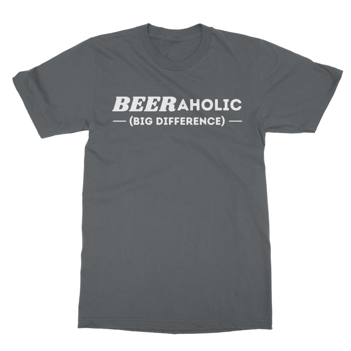 Beeraholic T-Shirt - Charcoal - Funny T-Shirt