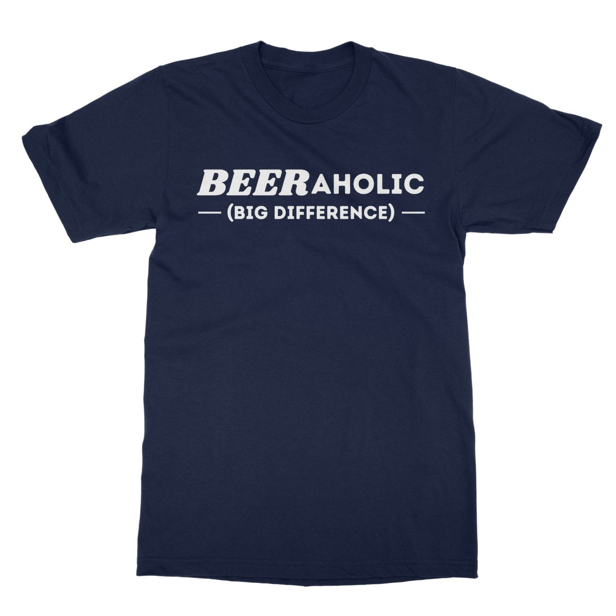 Beeraholic T-Shirt - Navy - Funny T-Shirt