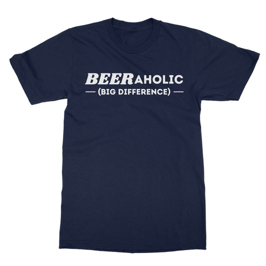 Beeraholic T-Shirt - Navy - Funny T-Shirt