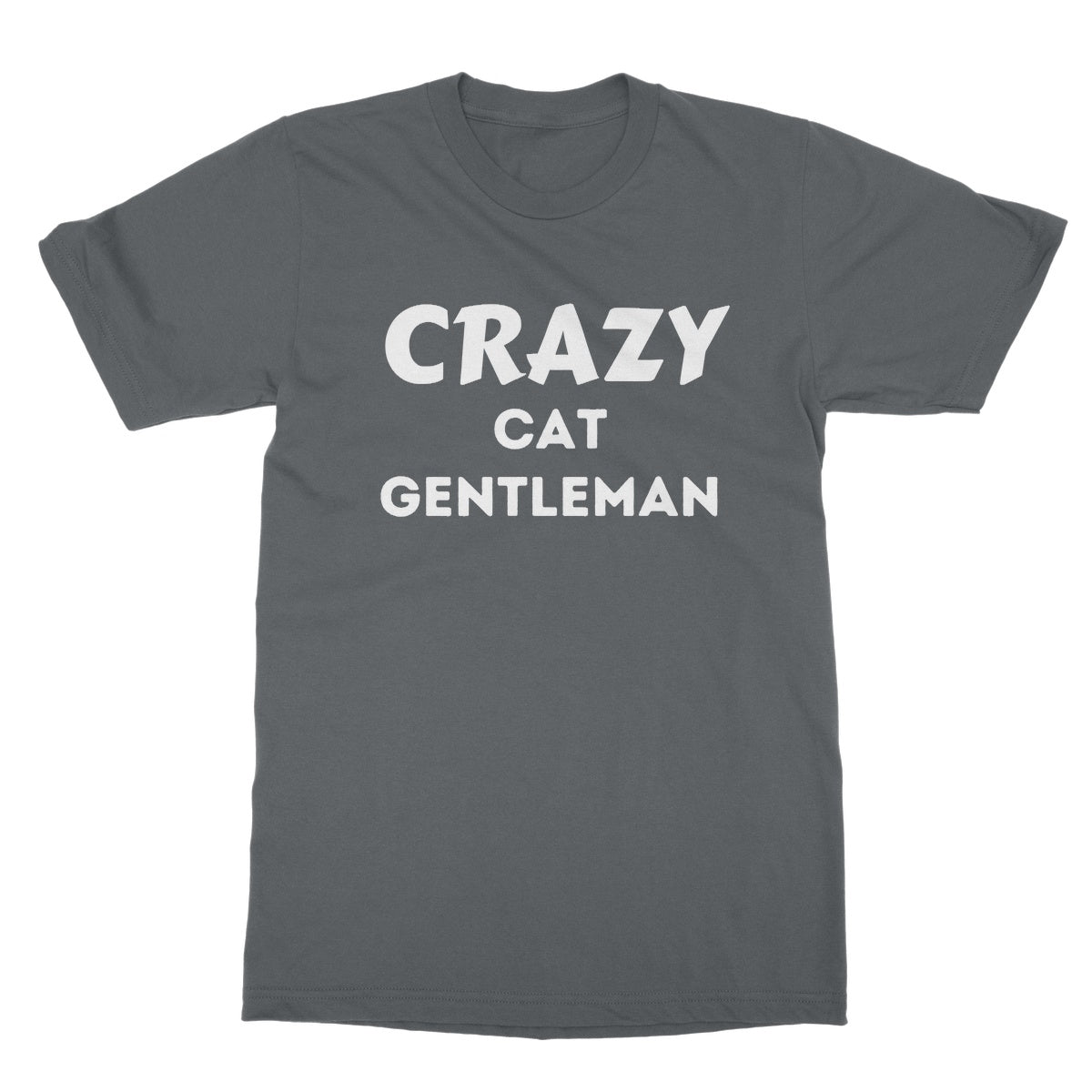 Crazy Cat Gentleman T-Shirt - Charcoal - Funny T-Shirt