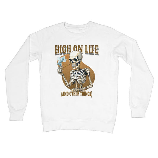 High On Life (And Drugs) Jumper - Arctic White - Funny Jumper