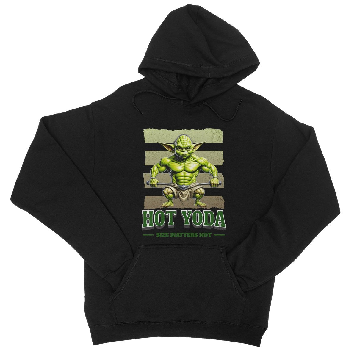 Hot Yoda Hoodie - Jet Black - Funny Hoodie