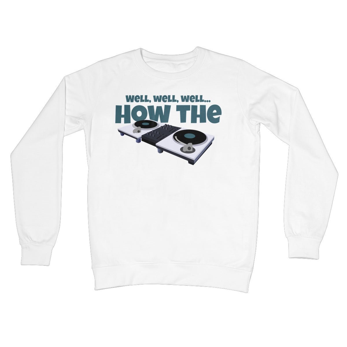 How The Turntables Jumper - Arctic White - Funny Jumper