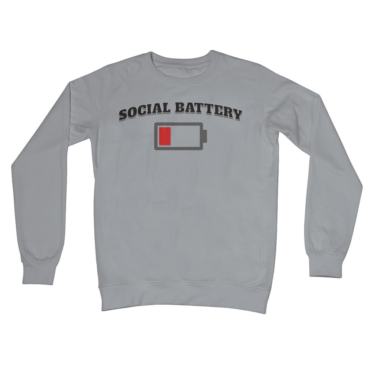 Low Social Battery Jumper - Steel Grey - Funny Jumper