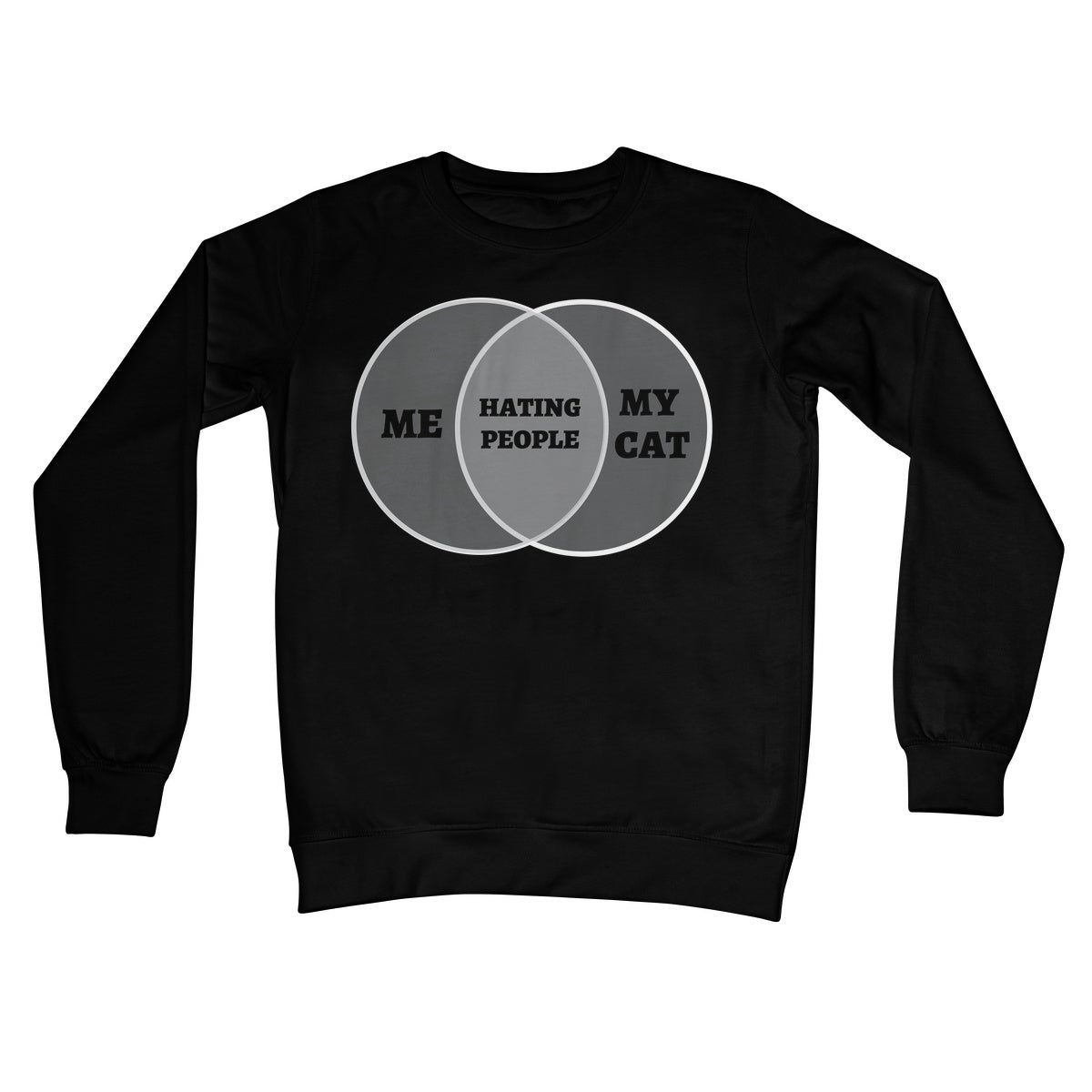 Me & My Cat Venn Diagram Jumper - Jet Black - Funny Jumper
