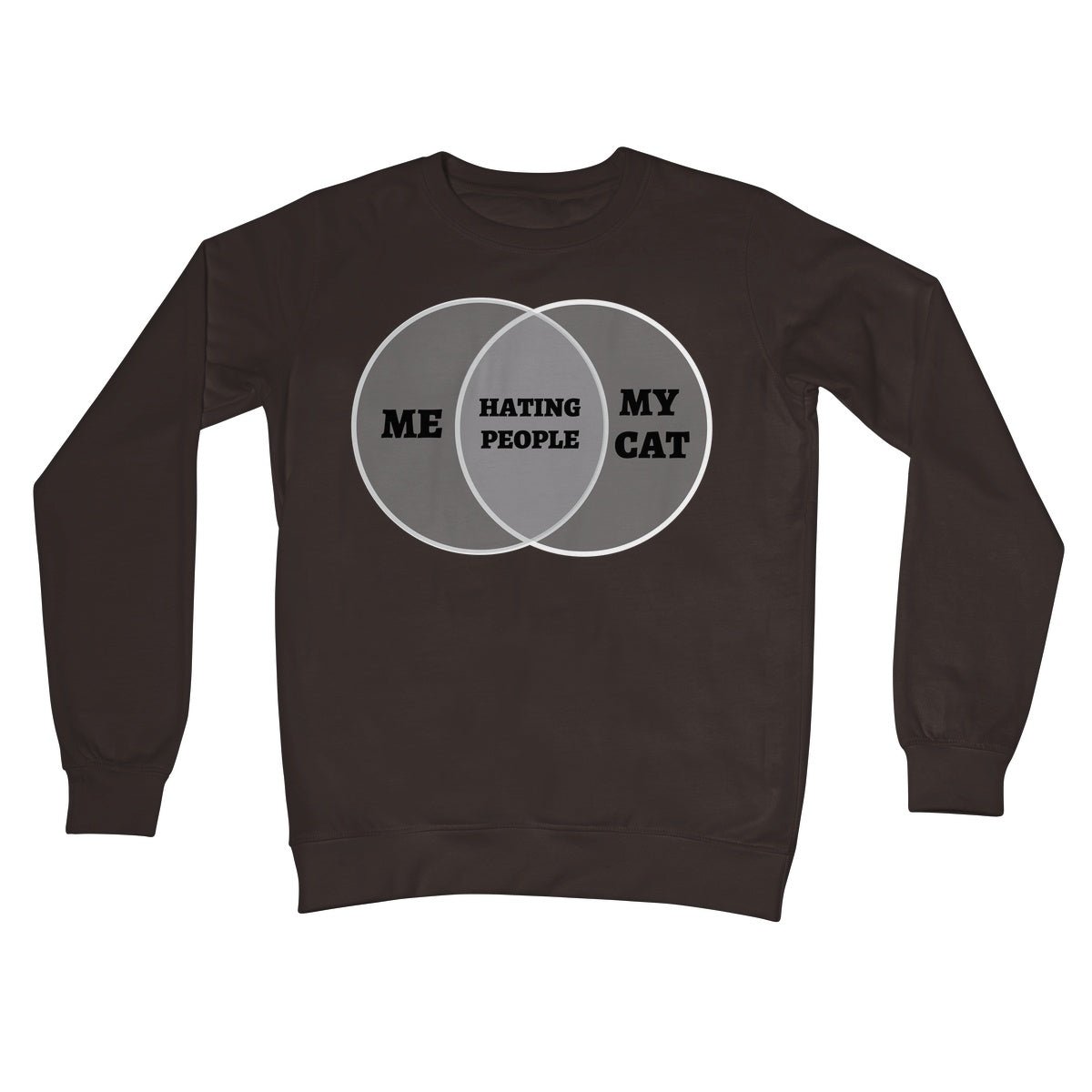 Me & My Cat Venn Diagram Jumper - Hot Chocolate - Funny Jumper