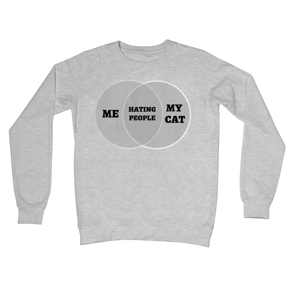 Me & My Cat Venn Diagram Jumper - Heather Grey - Funny Jumper