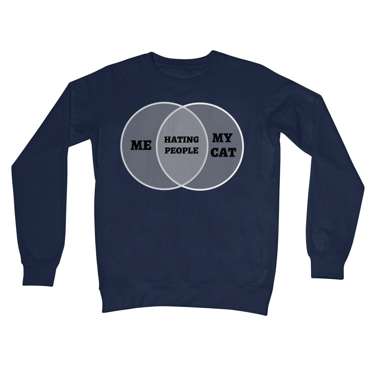 Me & My Cat Venn Diagram Jumper - Oxford Navy - Funny Jumper