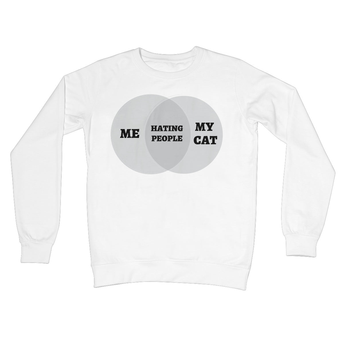 Me & My Cat Venn Diagram Jumper - Arctic White - Funny Jumper