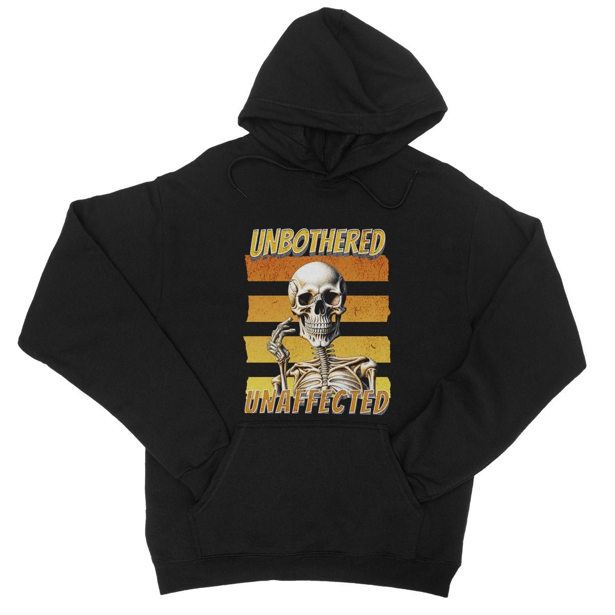Unbothered & Unaffected Hoodie - Jet Black - Funny Hoodie