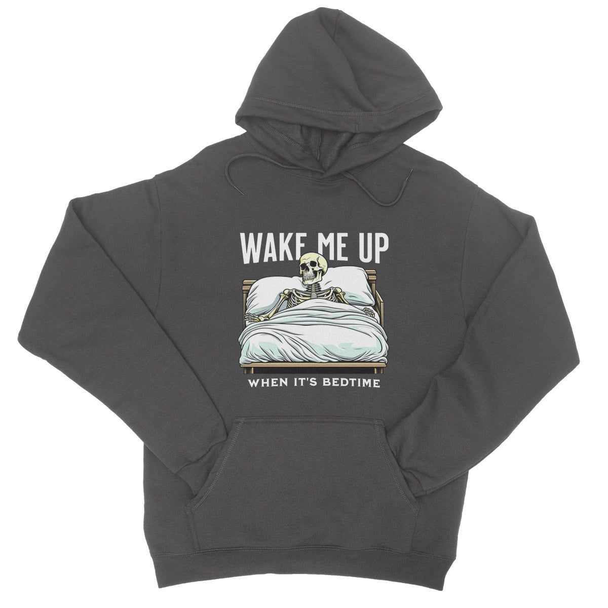 Wake Me Up When It's Bedtime Hoodie - Charcoal - Funny Hoodie