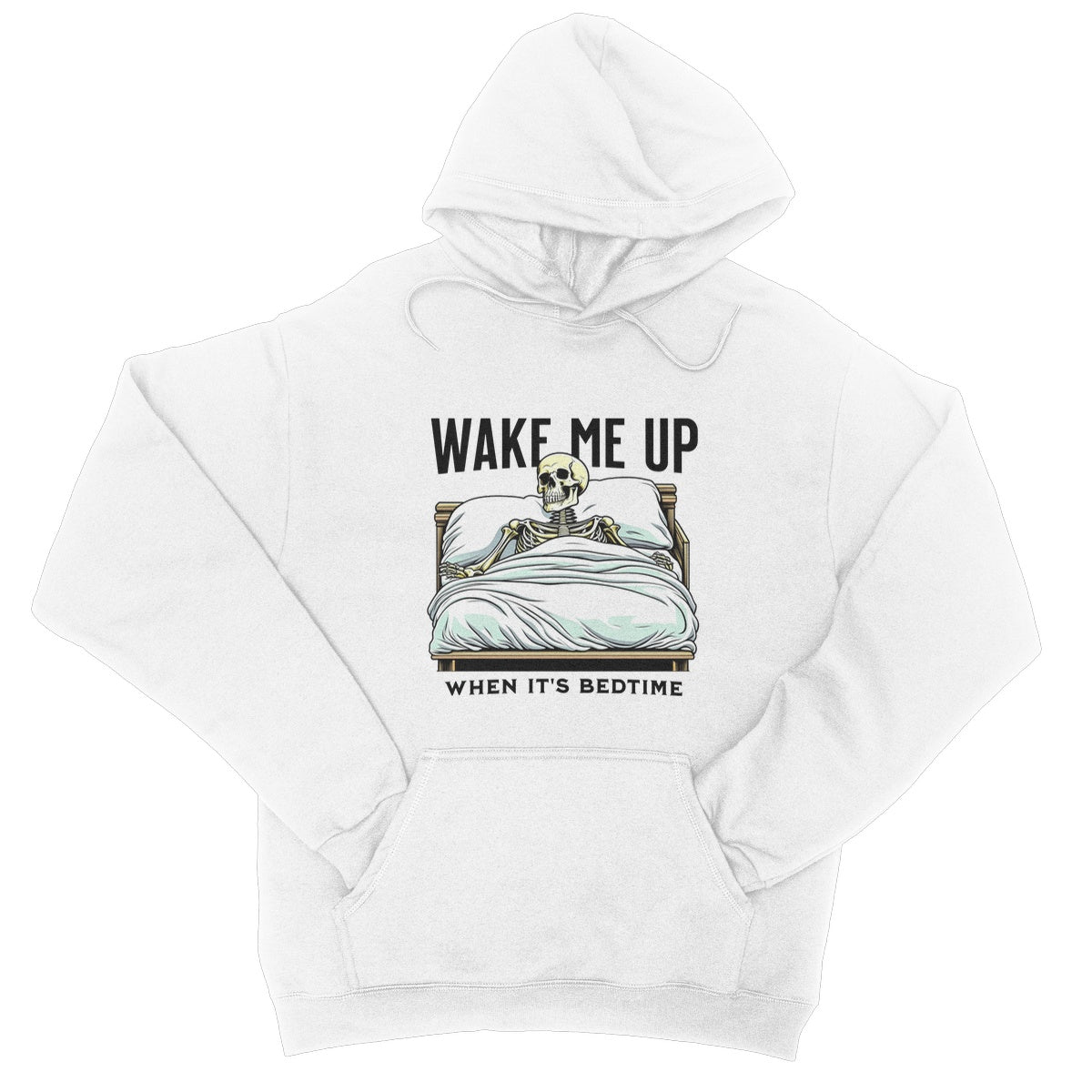 Wake Me Up When It's Bedtime Hoodie - Arctic White - Funny Hoodie