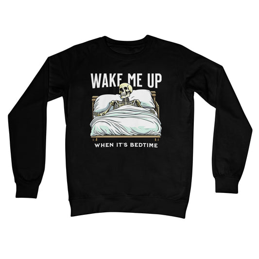 Wake Me Up When It's Bedtime Jumper - Jet Black - Funny Jumper