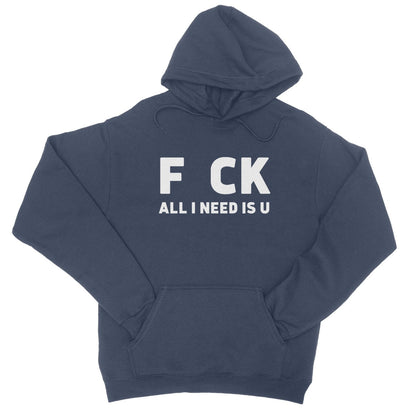 all I need is U hoodie navy