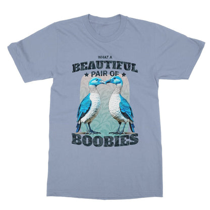 Beautiful Pair Of Boobies T-Shirt - Light Blue - Funny T-Shirt