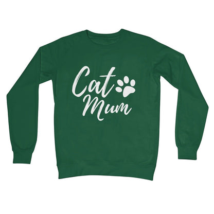Cat Mum Jumper - Bottle Green - Funny Jumper