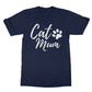 cat mum t shirt navy