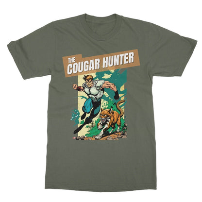 The Cougar Hunter T-Shirt - Military Green - Funny T-Shirt