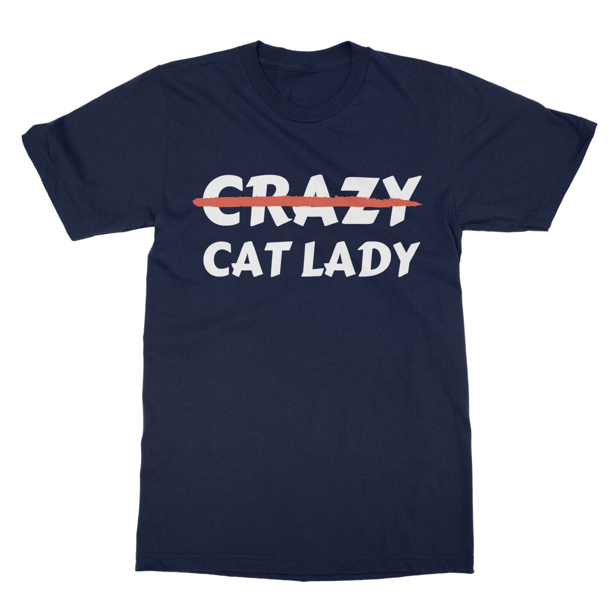 crazy cat lady t shirt navy