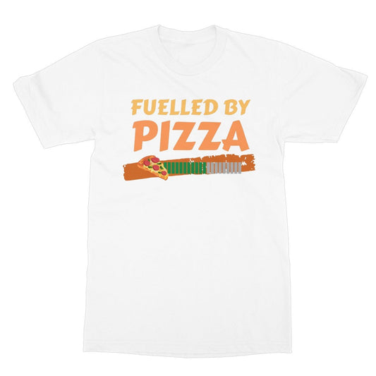 fuelled by pizza t shirt white