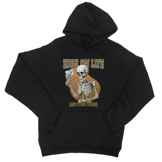 high on life t hoodie black