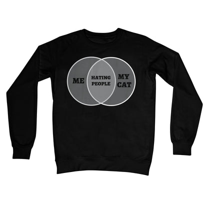 Me & My Cat Venn Diagram Jumper - Jet Black - Funny Jumper
