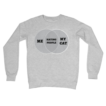 Me & My Cat Venn Diagram Jumper - Heather Grey - Funny Jumper