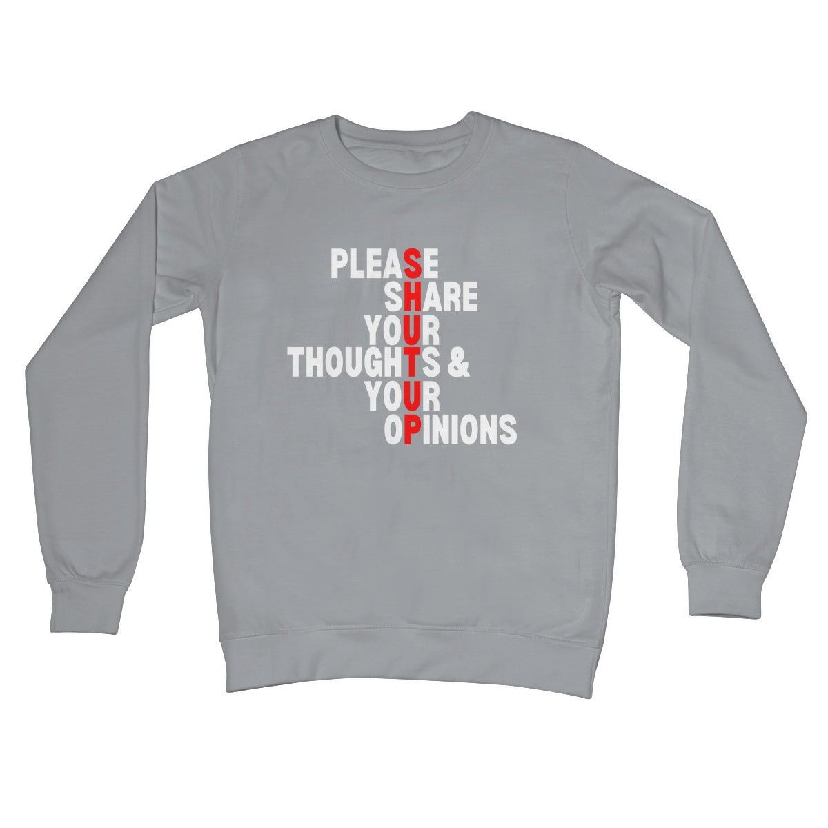 please share your thoughts and opinions jumper grey