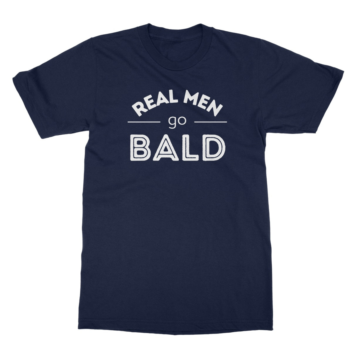 real men go bald t shirt navy