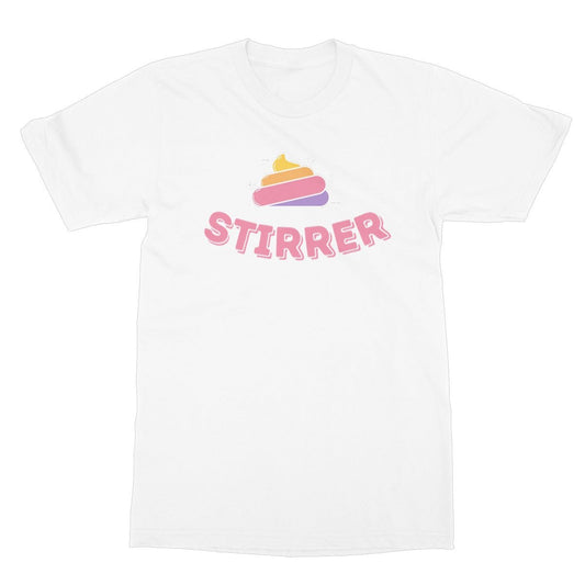 shit stirrer t shirt white