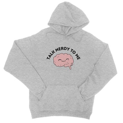 Talk Nerdy To Me Hoodie - Heather Grey - Funny Hoodie
