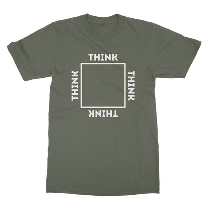 Think Outside The Box T-Shirt - Military Green - Funny T-Shirt