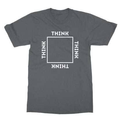 Think Outside The Box T-Shirt - Charcoal - Funny T-Shirt
