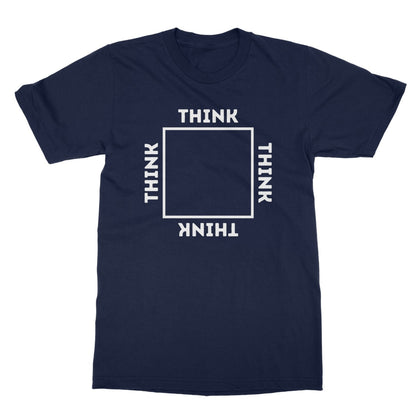 Think Outside The Box T-Shirt - Navy - Funny T-Shirt