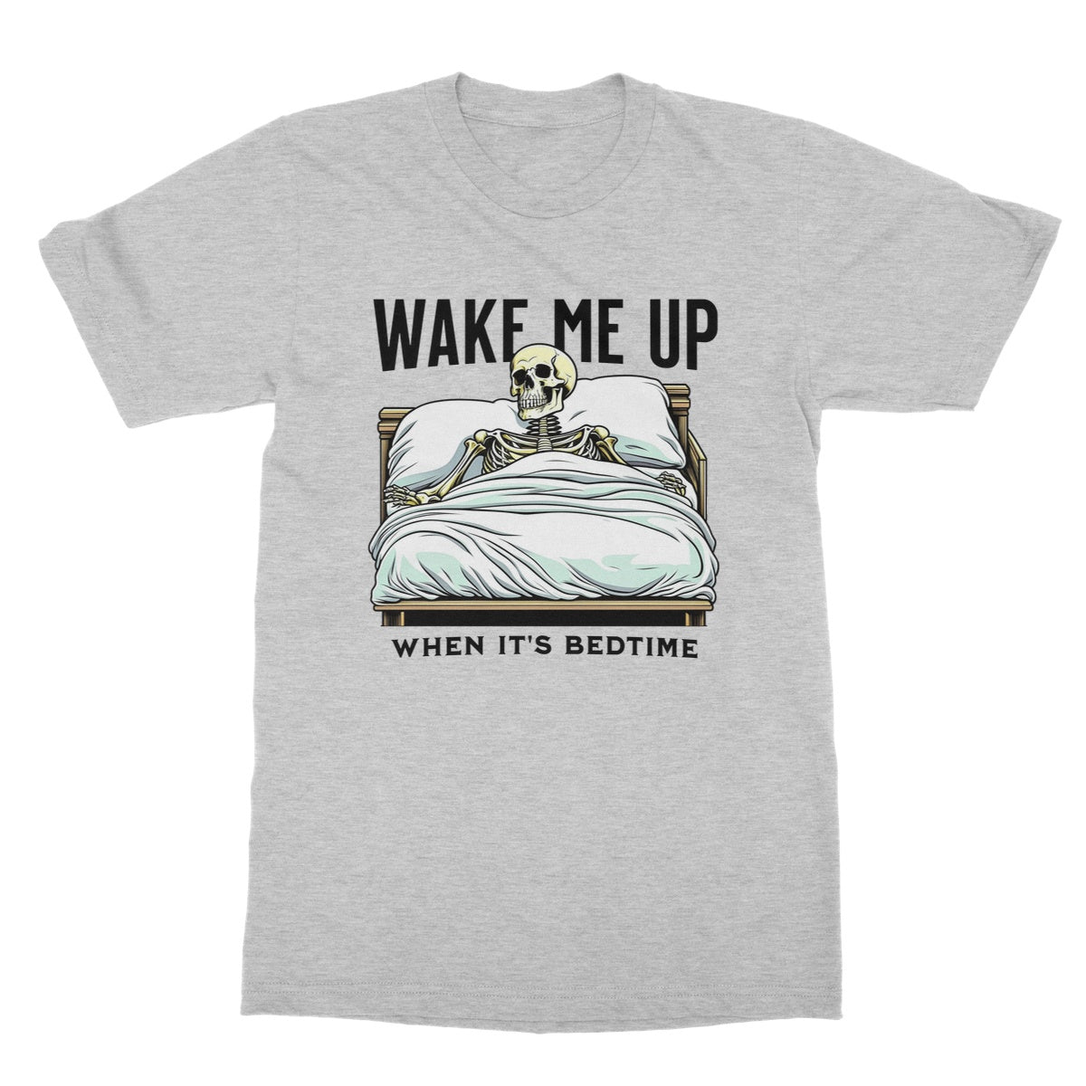 Wake Me Up When It's Bedtime T-Shirt - Sport Grey - Funny T-Shirt