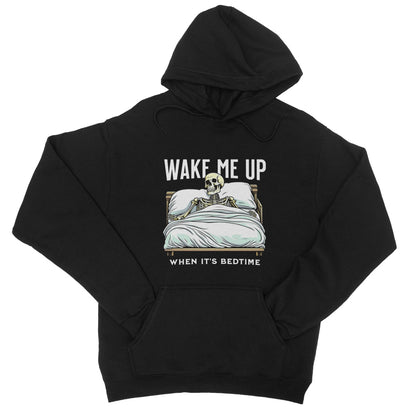 Wake Me Up When It's Bedtime Hoodie - Jet Black - Funny Hoodie