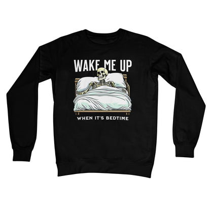 Wake Me Up When It's Bedtime Jumper - Jet Black - Funny Jumper